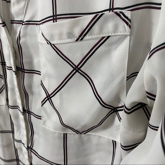 Dex White/Burgundy/Black Long Sleeve Button Down - Picture 5 of 7